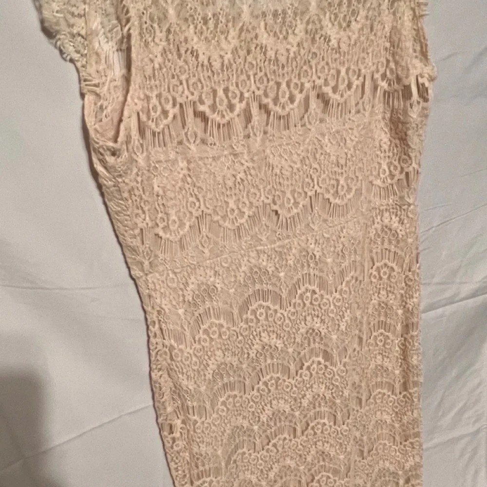 S Free People Cream Crochet Lace Midi Slip Lined Dress.  Intimately Free People - Picture 10 of 14